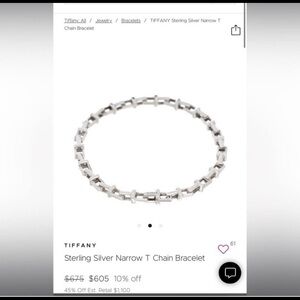 TIFFANY & CO T-Chain bar bracelet 100 % Authentic